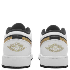 Air Jordan 1 Low (GS) - White/Metallic Gold/Black