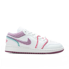 Air Jordan 1 Low SE (GS) - White/Light Bordeaux/Rush Pink