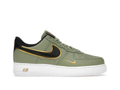Nike Air Force 1 Low ’07 LV8 Double Swoosh Olive Gold Black Sneakers