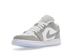 Women’s Jordan 1 Low Wolf Grey DC0774-105 White Leather Sneakers