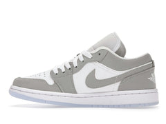 Women’s Jordan 1 Low Wolf Grey DC0774-105 White Leather Sneakers