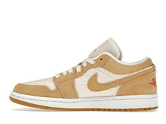 Women’s Air Jordan 1 Low SE Twine Orange Quartz Corduroy Sneakers DH7820-700