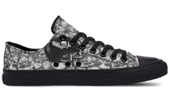 Skull Rider Pattern Black Lowtop Sneaker