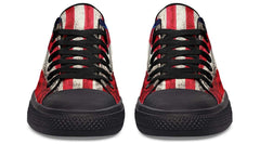 Retro American Flag Black Lowtop Sneaker