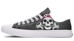 Pink Ribbon Lady Skull Lowtop Sneaker
