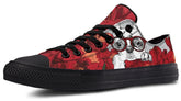 Red Rose Flower with Dog pattern Lowtop Sneaker