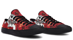 Red Rose Flower with Dog pattern Lowtop Sneaker