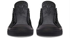 Skull with Rose Black Lowtop Sneaker