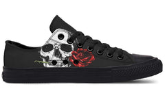 Rose In A Skull Black Lowtop Sneaker