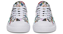 Watercolor Skull Pattern Black Lowtop Sneaker