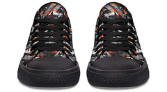 Orange Polygon Pattern Black Lowtop Sneaker
