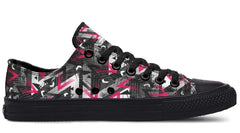 Pink Polygon Pattern Black Lowtop Sneaker
