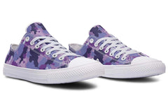Violet Camo Pattern White Lowtop Sneaker