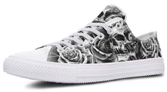 Skull and Rose BW Pattern Lowtop Sneaker