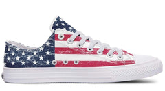 White American Flag Pattern Lowtop Sneaker