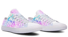 Skull and Moth Pink Colorway Lowtop Sneaker