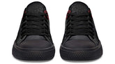 Red Rose Black Skull Art Lowtop Sneaker
