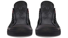 Red Rose Black Skull Art Lowtop Sneaker