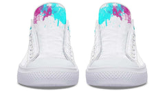 Skull Side Art Watercolor White Lowtop Sneaker