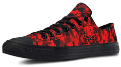 Red Camo Skull Pattern Lowtop Sneaker