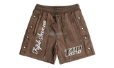 Triple Sevens Brown Nylon Shorts