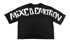 Mixed Emotion Black “Monster” Cropped Tee