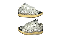 Lanvin Studded Leather Curb Sneaker White (PreOwned)