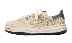 Maison Mihara Yasuhio Blakey Original Sole Graffiti Printed Canvas Cream Low-Top Sneaker