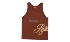 Supreme Mesh Script Brown Tank Top