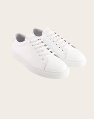 Low-top sneakers in leather and grained leather