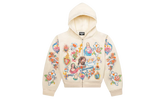 We Are Righteous Risen King Cream Cropped Zip-Up Hoodie