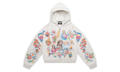 We Are Righteous Risen King Grey Cropped Zip-Up Hoodie
