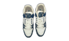 Louis Vuitton Blue Denim/ White Trainer Sneaker (PreOwned) (No Box)