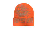 Sp5der Rhinestone Web Orange Beanie (New York Exclusive)