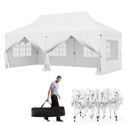 🎊【Hot sale】🎊10x20Pop up Canopy Tent with 6 sidewalls Commercial Heavy Duty Canopy UPF 50+ All Weather Waterproof Outdoor Wedding Party Tents