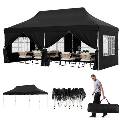 🎊【Hot sale】🎊10x20Pop up Canopy Tent with 6 sidewalls Commercial Heavy Duty Canopy UPF 50+ All Weather Waterproof Outdoor Wedding Party Tents