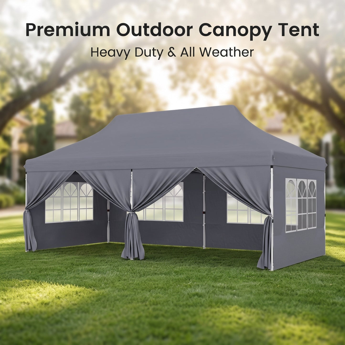 🎊【Hot sale】🎊10x20Pop up Canopy Tent with 6 sidewalls Commercial Heavy Duty Canopy UPF 50+ All Weather Waterproof Outdoor Wedding Party Tents