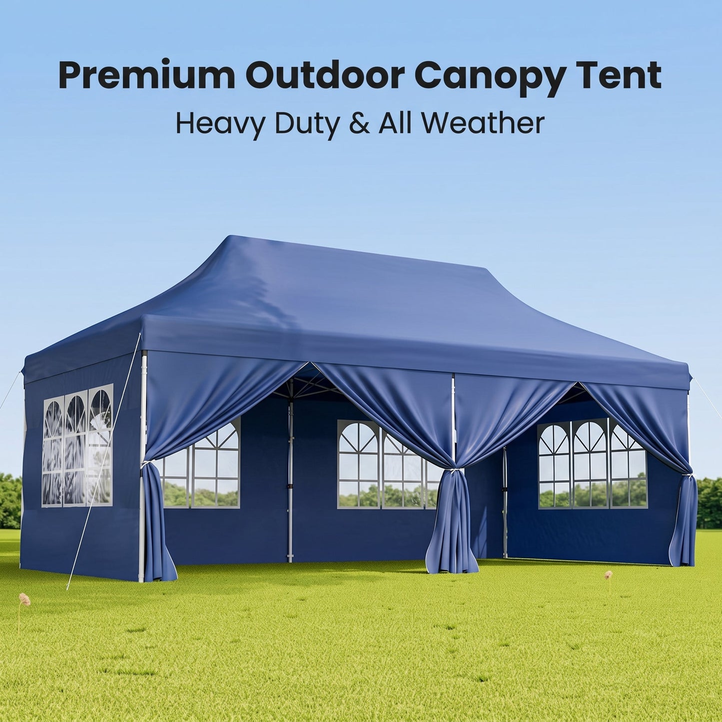 🎊【Hot sale】🎊10x20Pop up Canopy Tent with 6 sidewalls Commercial Heavy Duty Canopy UPF 50+ All Weather Waterproof Outdoor Wedding Party Tents