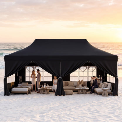 🎊【Hot sale】🎊10x20Pop up Canopy Tent with 6 sidewalls Commercial Heavy Duty Canopy UPF 50+ All Weather Waterproof Outdoor Wedding Party Tents