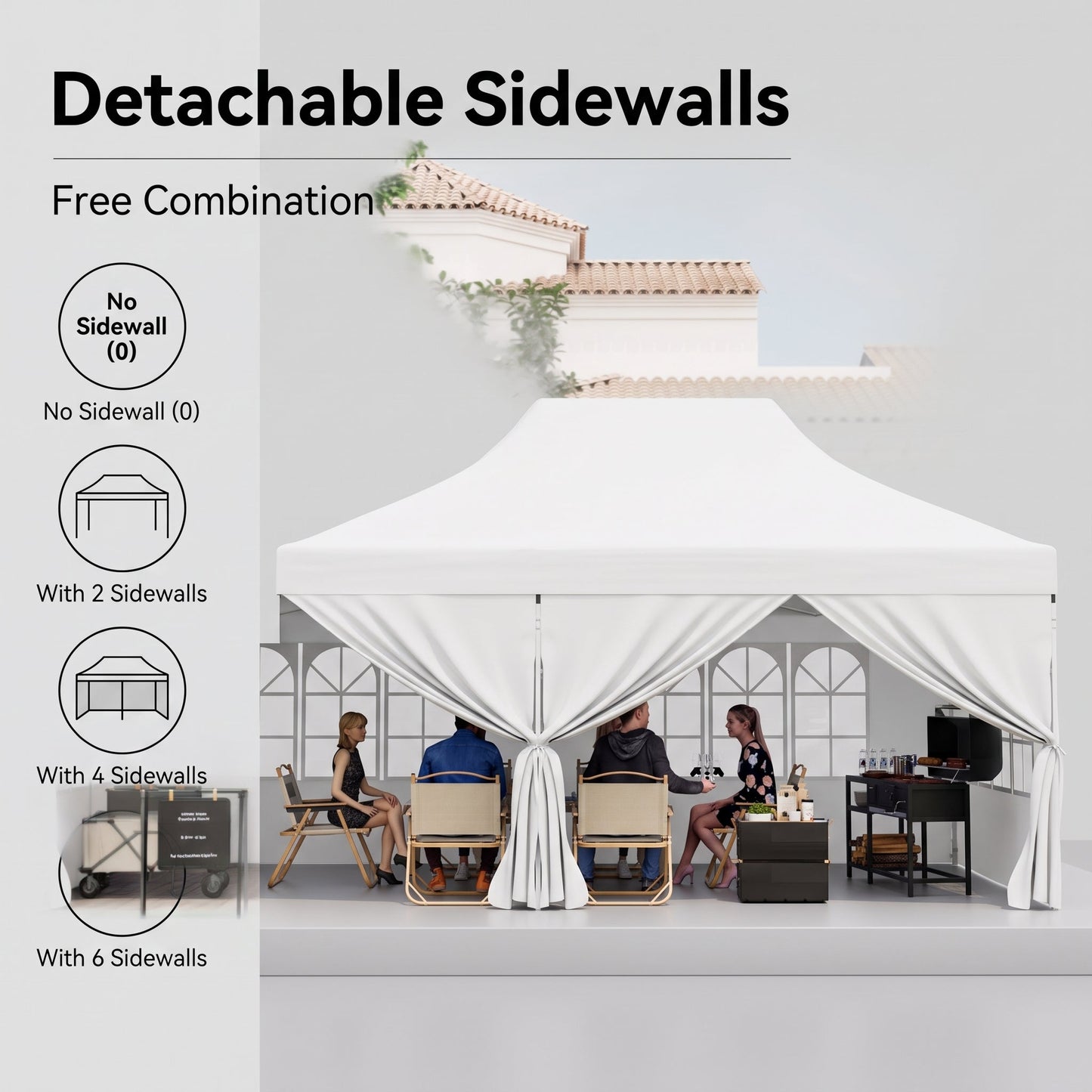 🎊【Hot sale】🎊10x20Pop up Canopy Tent with 6 sidewalls Commercial Heavy Duty Canopy UPF 50+ All Weather Waterproof Outdoor Wedding Party Tents