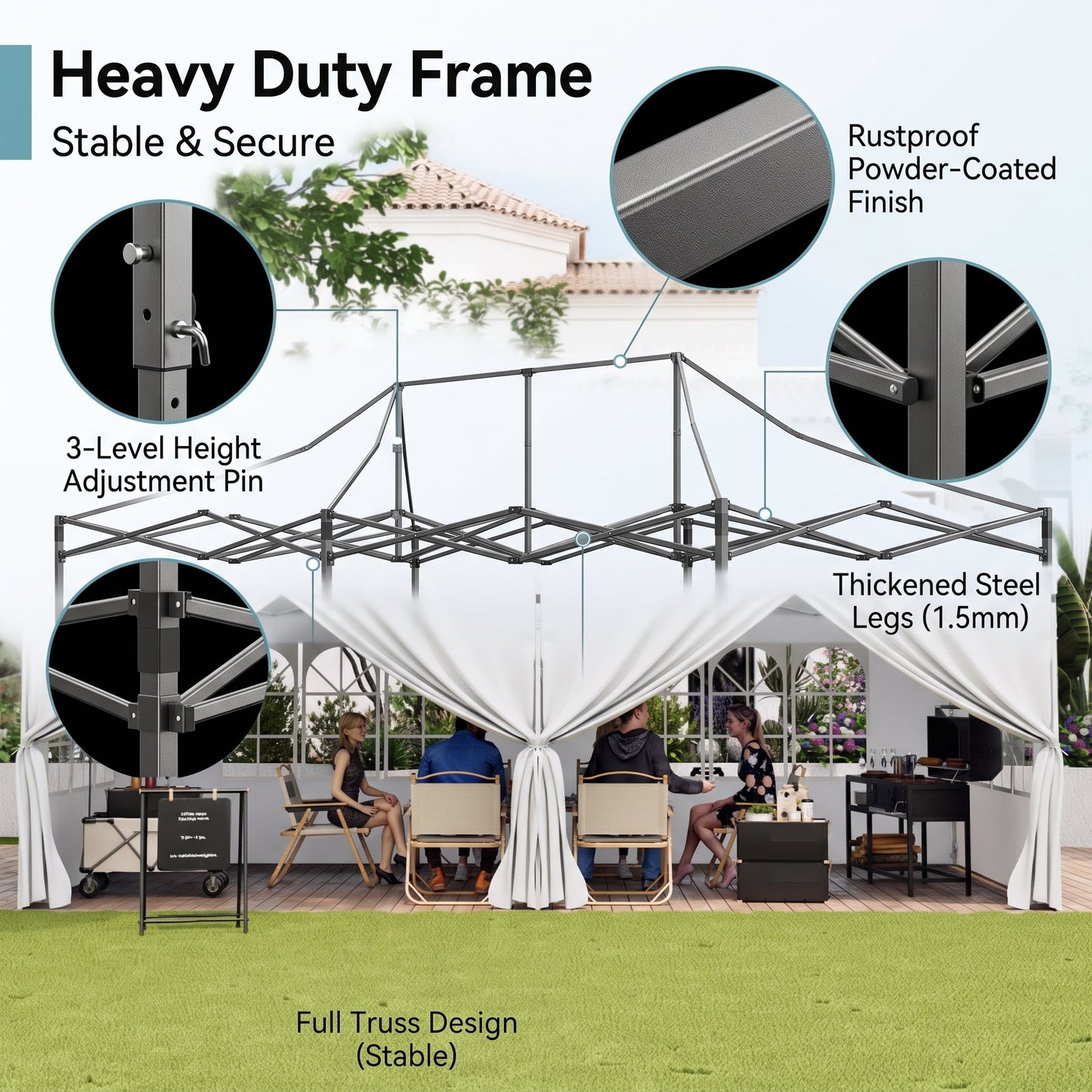 🎊【Hot sale】🎊10x20Pop up Canopy Tent with 6 sidewalls Commercial Heavy Duty Canopy UPF 50+ All Weather Waterproof Outdoor Wedding Party Tents