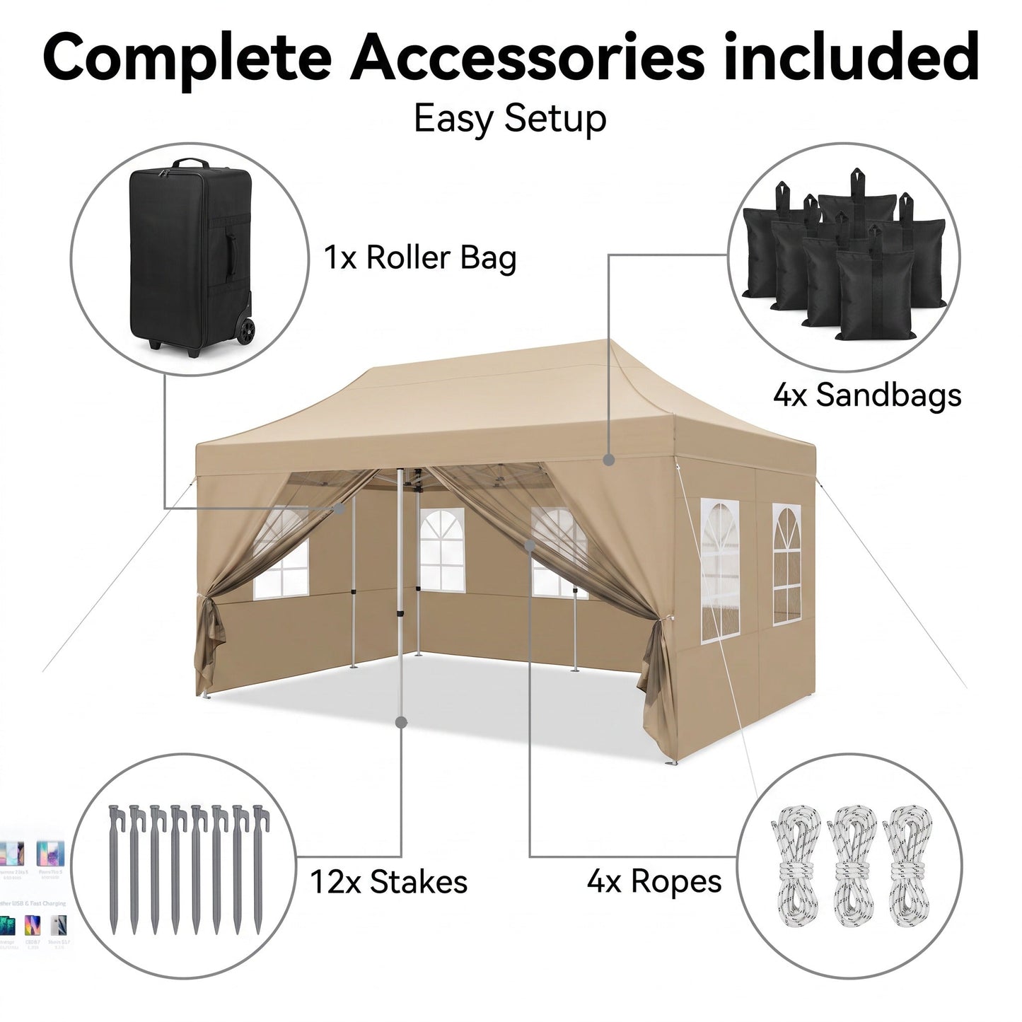 🎊【Hot sale】🎊10x20Pop up Canopy Tent with 6 sidewalls Commercial Heavy Duty Canopy UPF 50+ All Weather Waterproof Outdoor Wedding Party Tents
