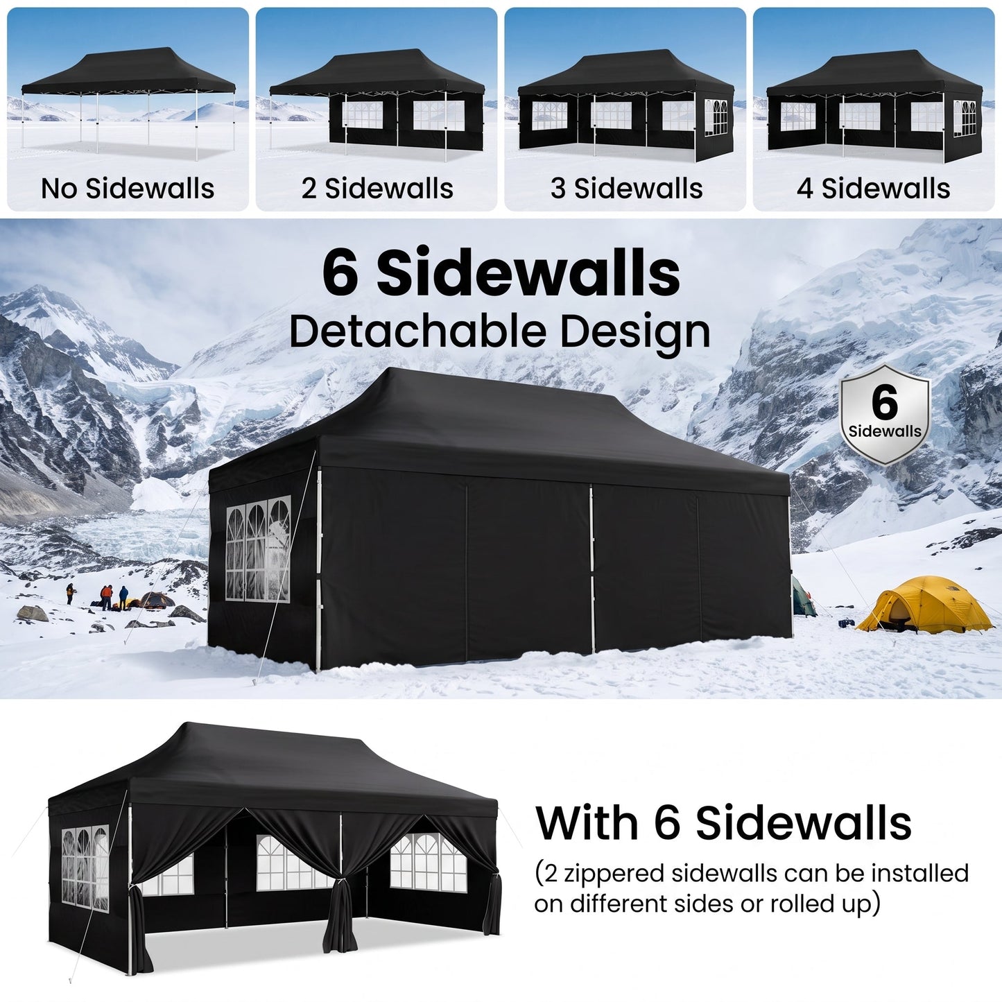 🎊【Hot sale】🎊10x20Pop up Canopy Tent with 6 sidewalls Commercial Heavy Duty Canopy UPF 50+ All Weather Waterproof Outdoor Wedding Party Tents