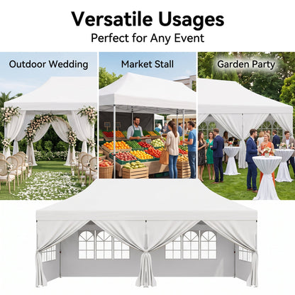 🎊【Hot sale】🎊10x20Pop up Canopy Tent with 6 sidewalls Commercial Heavy Duty Canopy UPF 50+ All Weather Waterproof Outdoor Wedding Party Tents