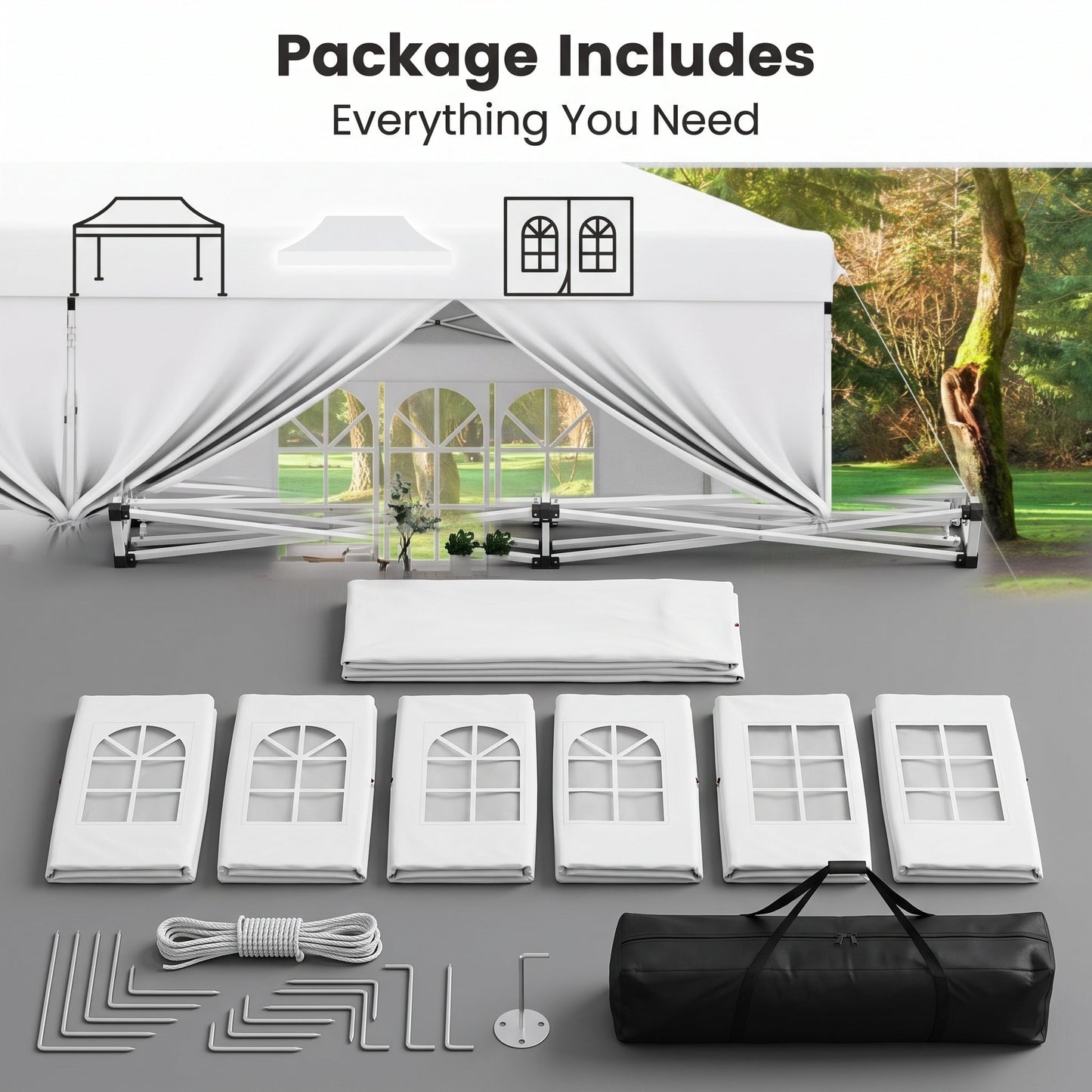 🎊【Hot sale】🎊10x20Pop up Canopy Tent with 6 sidewalls Commercial Heavy Duty Canopy UPF 50+ All Weather Waterproof Outdoor Wedding Party Tents