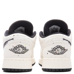 Air Jordan 1 Low SE (GS) 'Paint Splatter' - Sail/Black/Total Orange