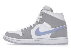 Women’s Jordan 1 Mid Wolf Grey Aluminum Sneakers BQ6472-105