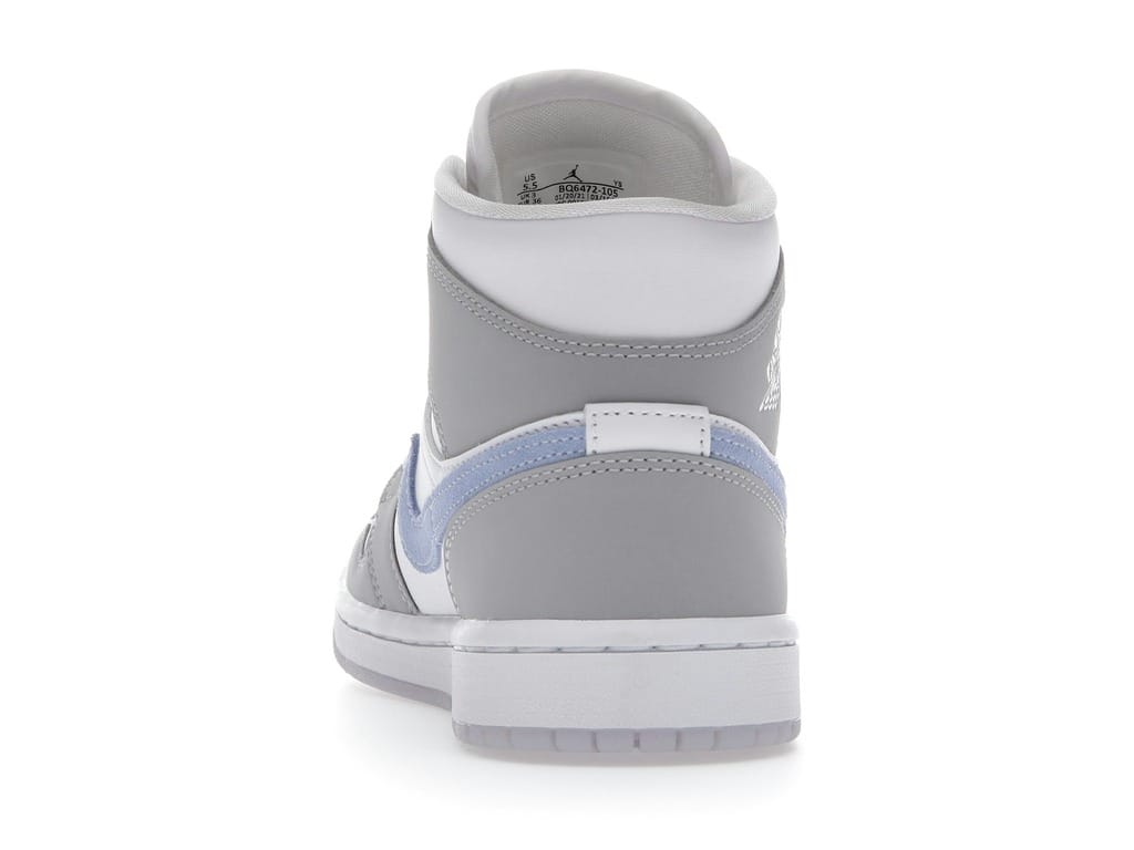 Women’s Jordan 1 Mid Wolf Grey Aluminum Sneakers BQ6472-105