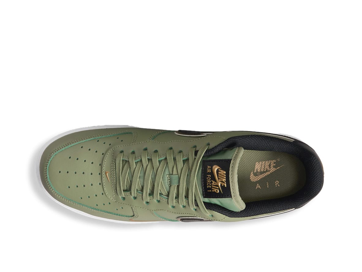 Nike Air Force 1 Low ’07 LV8 Double Swoosh Olive Gold Black Sneakers