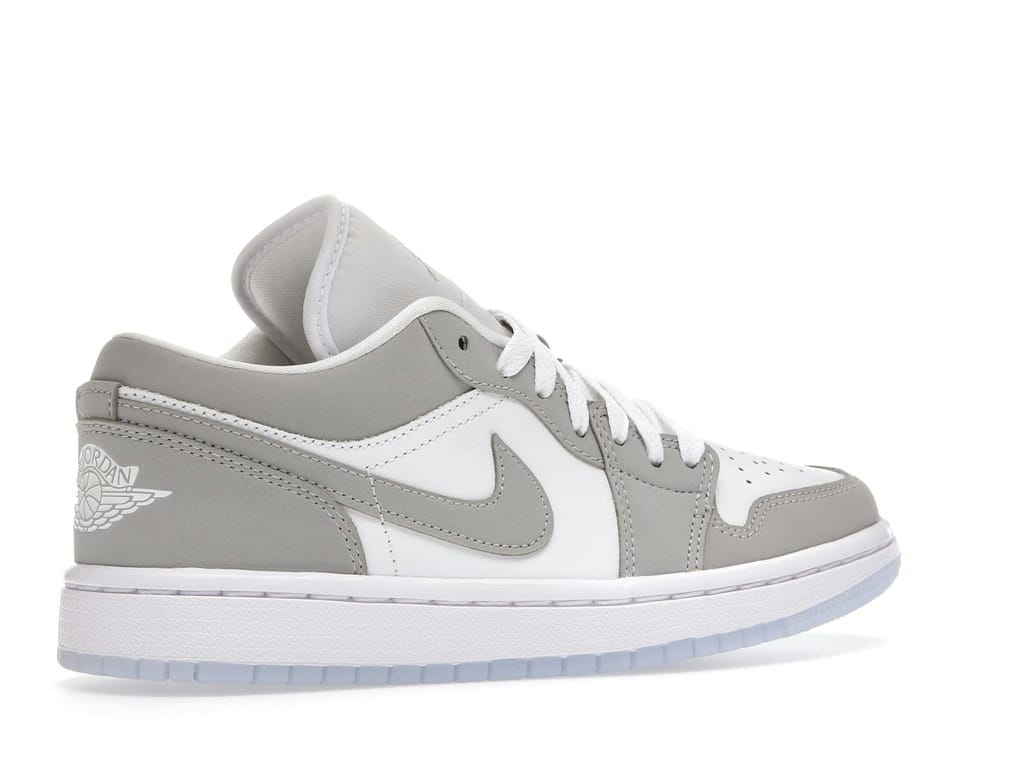 Women’s Jordan 1 Low Wolf Grey DC0774-105 White Leather Sneakers
